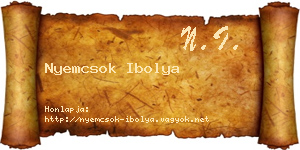 Nyemcsok Ibolya névjegykártya